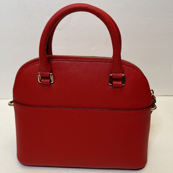 Kate Spade Red Leather Medium Dome Handle Crossbody Handbag Purse Bag Like New - Picture 5 of 9